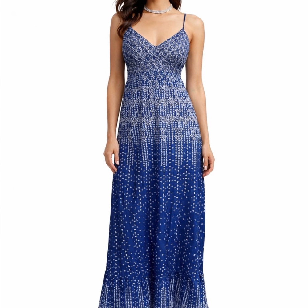 AMERICAN EAGLE OUTFITTERS Blue Maxi Dress Size 12 Adjustable Straps